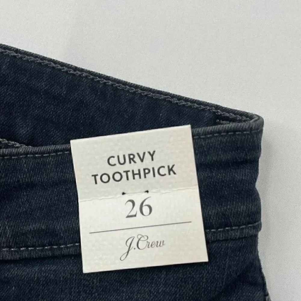 J. Crew Curvy Toothpick Skinny Jean Dark Wash NEW